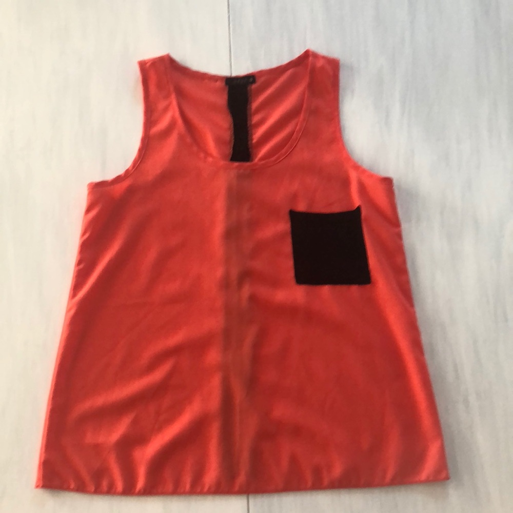 Orange/coral tank with black detail